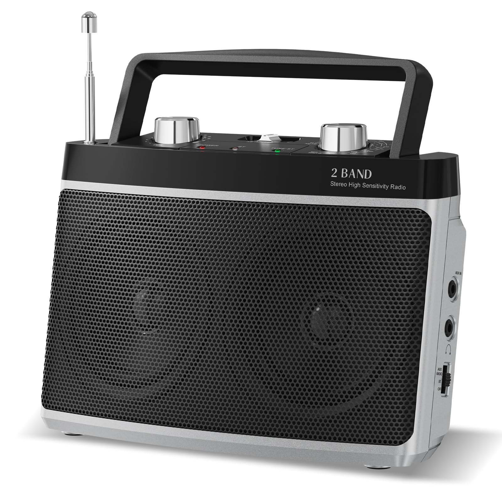 Audiocrazy Portable AM FM Bluetooth Radio with 5W True Stereo